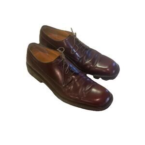 Salvatore Ferragamo Plain Toe Derby Shoes Calf Leather Men’s 10 D Brown